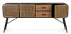 Credenza Elton con struttura in acciaio, cassetti in legno di abete, stile vintage