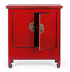 Credenza Jinan, struttura in legno di olmo riciclato, con finitura lucida, maniglie in rame