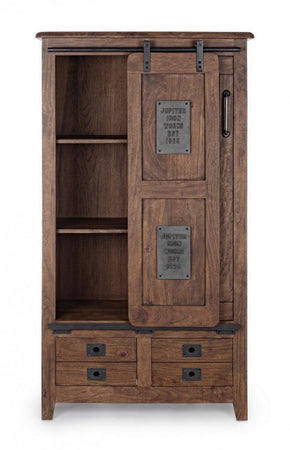 Credenza "Jupiter" con struttura in legno di mango, maniglie in acciaio, stile vintage