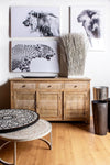 Credenza Mayra con struttura in legno di mango, decorazioni a mano, stile naturale