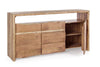 Credenza Eneas, 2 ante e 3 cassetti, struttura in legno di acacia, 160 cm
