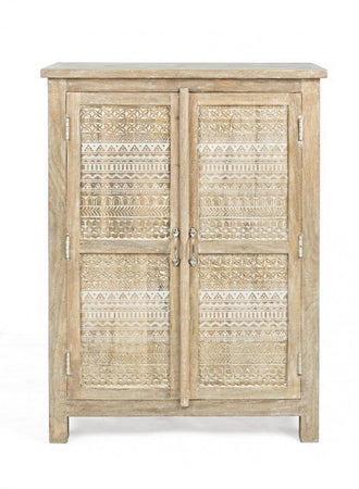 Credenza "Mayra" con struttura in legno di mango, decorazioni a mano, stile naturale