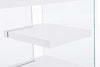 Scrivania Line Wood con 2 mensole, piano in mdf, lato in vetro temperato, 120 x 50 cm