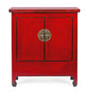 Credenza Jinan, struttura in legno di olmo riciclato, con finitura lucida, maniglie in rame