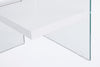 Scrivania Line Wood con 2 mensole, piano in mdf, lato in vetro temperato, 120 x 50 cm