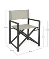 Sedia da regista Taylor , struttura in alluminio, seduta in textilene, ideale per giardino