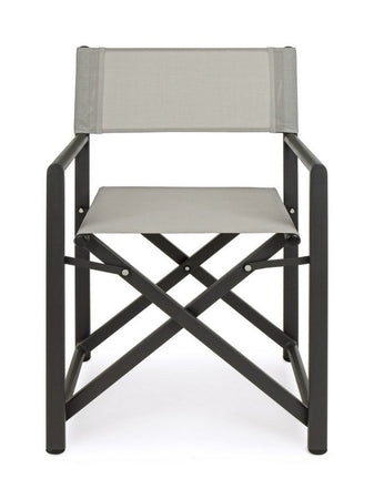 Sedia da regista "Taylor" , struttura in alluminio, seduta in textilene, ideale per giardino