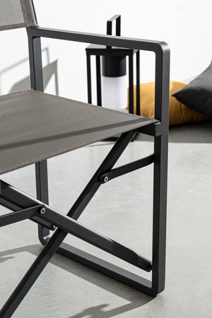 Sedia da regista "Taylor" , struttura in alluminio, seduta in textilene, ideale per giardino