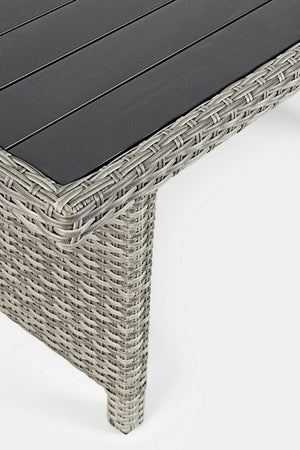 Salotto "Ariel" con poltrone, divanetto, pouf e tavolino, struttura in alluminio, per esterno