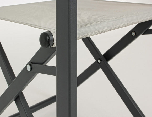 Sedia da regista "Taylor" , struttura in alluminio, seduta in textilene, ideale per giardino