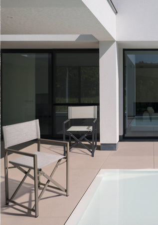 Sedia da regista "Taylor" , struttura in alluminio, seduta in textilene, ideale per giardino