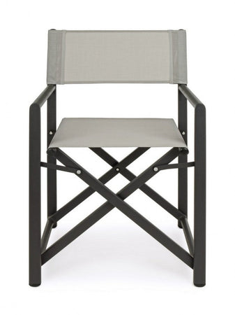 Sedia da regista "Taylor" , struttura in alluminio, seduta in textilene, ideale per giardino