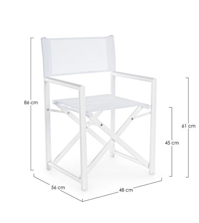 Sedia da regista "Taylor" , struttura in alluminio, seduta in textilene, ideale per giardino