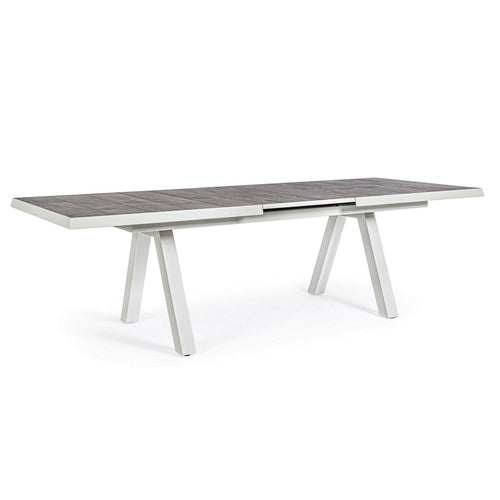 Tavolo allungabile Krion con struttura in alluminio, piano in ceramica, da 205 - 265 x 103 cm