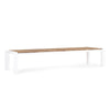 Tavolo allungabile Cameron con struttura in alluminio, piano in teak, stile moderno