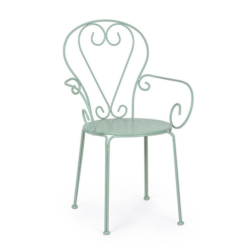 Poltrona Etienne colorata in acciaio verniciato a polvere per giardino e bar finitura opaca