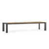 Tavolo allungabile Cameron con struttura in alluminio, piano in teak, stile moderno