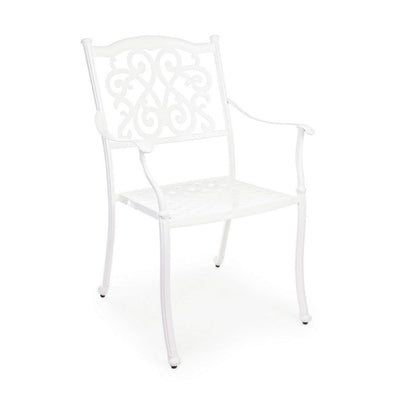 Poltrona con braccioli Ivrea, in alluminio pressofuso effetto lucido, da 65 cm