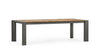 Tavolo allungabile Cameron con struttura in alluminio, piano in teak, stile moderno