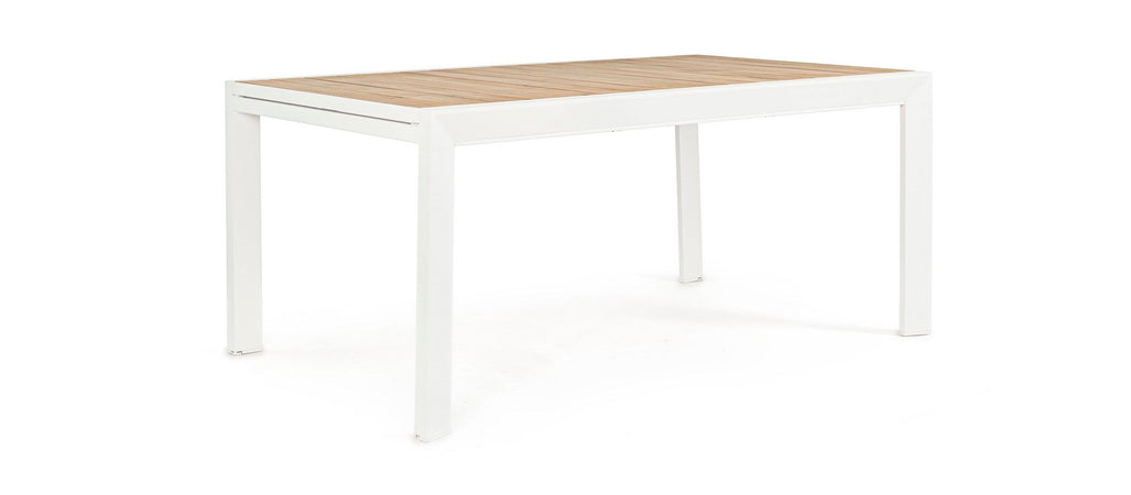 Tavolo allungabile "Belmar" in alluminio effetto legno per esterno