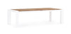 Tavolo allungabile Cameron con struttura in alluminio, piano in teak, stile moderno