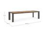 Tavolo allungabile Cameron con struttura in alluminio, piano in teak, stile moderno