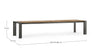 Tavolo allungabile Cameron con struttura in alluminio, piano in teak, stile moderno