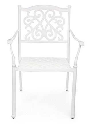 Poltrona con braccioli "Ivrea", in alluminio pressofuso effetto lucido, da 65 cm