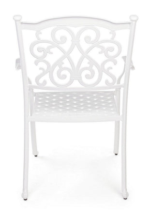 Poltrona con braccioli "Ivrea", in alluminio pressofuso effetto lucido, da 65 cm
