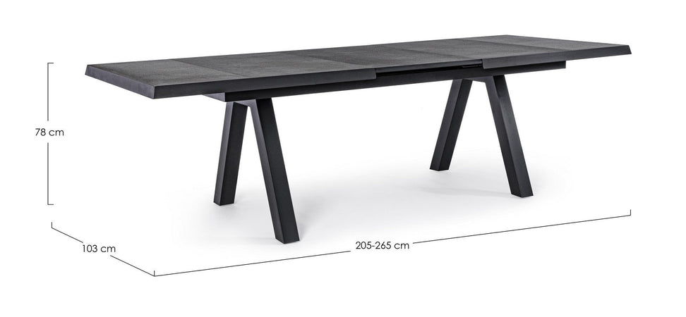 Tavolo allungabile "Krion" con struttura in alluminio, piano in ceramica, da 205 - 265 x 103 cm