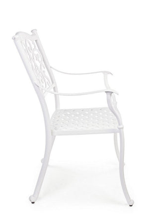 Poltrona con braccioli "Ivrea", in alluminio pressofuso effetto lucido, da 65 cm