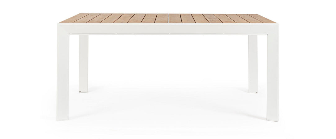 Tavolo allungabile "Belmar" in alluminio effetto legno per esterno