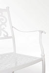 Poltrona con braccioli Ivrea, in alluminio pressofuso effetto lucido, da 65 cm