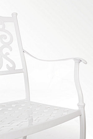 Poltrona con braccioli "Ivrea", in alluminio pressofuso effetto lucido, da 65 cm