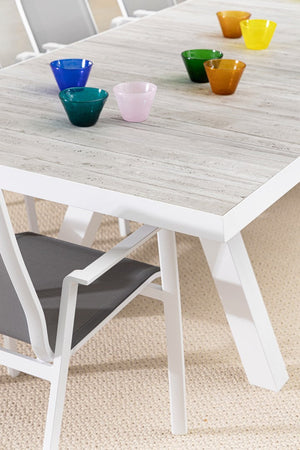 Tavolo allungabile "Krion" con struttura in alluminio, piano in ceramica, da 205 - 265 x 103 cm