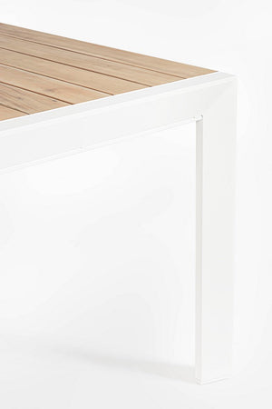 Tavolo allungabile "Belmar" in alluminio effetto legno per esterno