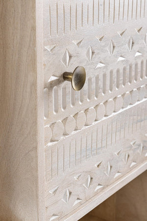 Credenza "Indira" con struttura in legno di mango, schienale in mdf, decorazioni fatte a mano