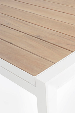 Tavolo allungabile "Belmar" in alluminio effetto legno per esterno