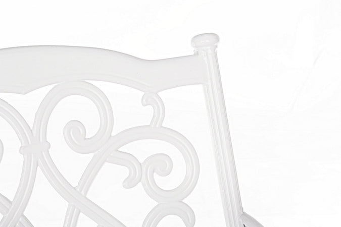 Poltrona con braccioli "Ivrea", in alluminio pressofuso effetto lucido, da 65 cm