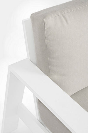 Salotto con poltrone e tavolino "Baltic" struttura in alluminio per veranda e giardino