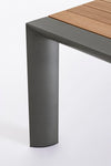 Tavolo allungabile Cameron con struttura in alluminio, piano in teak, stile moderno