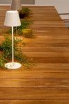 Tavolo allungabile Cameron con struttura in alluminio, piano in teak, stile moderno