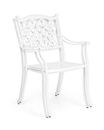 Poltrona con braccioli "Ivrea", in alluminio pressofuso effetto lucido, da 65 cm