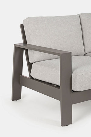 Salotto con poltrone e tavolino "Baltic" struttura in alluminio per veranda e giardino