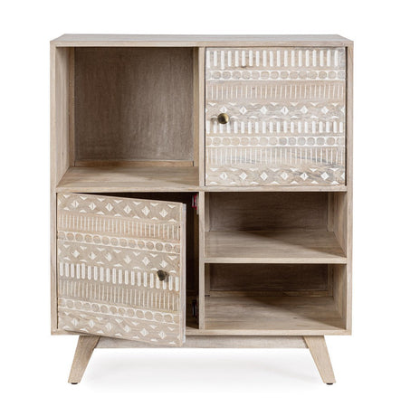 Credenza "Indira" con struttura in legno di mango, schienale in mdf, decorazioni fatte a mano
