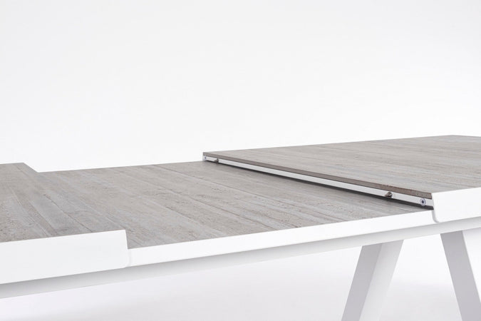 Tavolo allungabile "Krion" con struttura in alluminio, piano in ceramica, da 205 - 265 x 103 cm