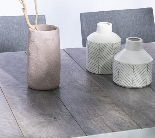 Tavolo allungabile "Krion" con struttura in alluminio, piano in ceramica, da 205 - 265 x 103 cm