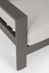 Salotto con poltrone e tavolino Baltic struttura in alluminio per veranda e giardino