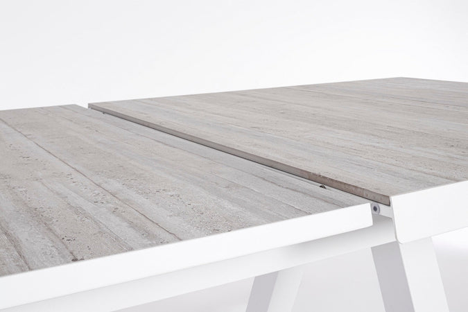 Tavolo allungabile "Krion" con struttura in alluminio, piano in ceramica, da 205 - 265 x 103 cm