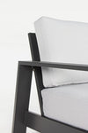 Salotto con poltrone e tavolino Baltic struttura in alluminio per veranda e giardino